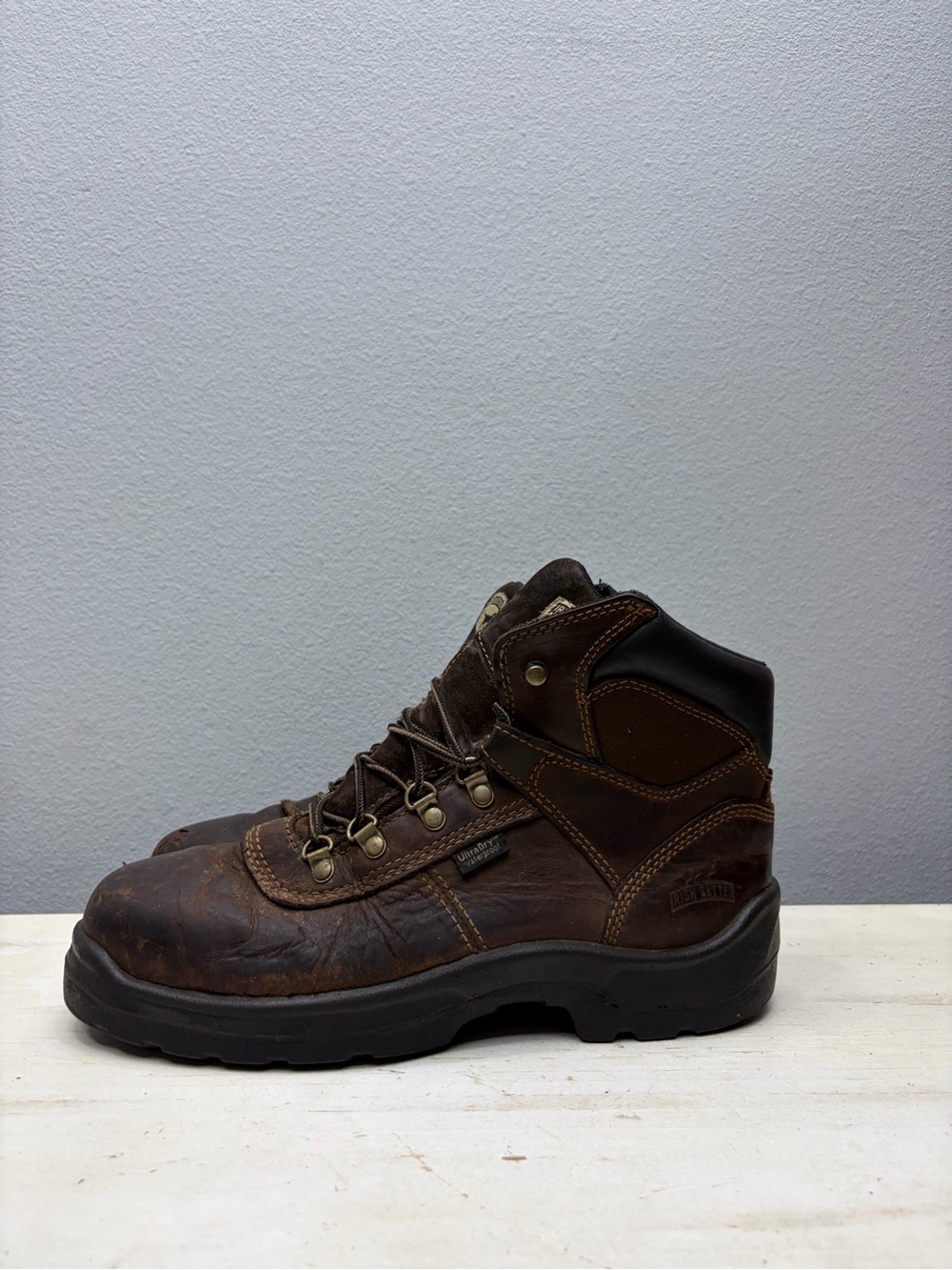 Irish Setter Brown Leather Ely 6-Inch Waterproof Steel Toe Boots Size 8.5